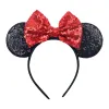 Minnie ear-shaped red sequined bow headband girls' party headwear Item Picture